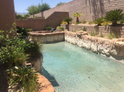 Concrete Staining Pool Deck Rock- Before Picture