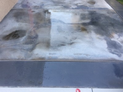 Residential patio concrete staining