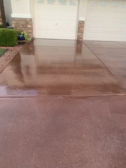 Concrete Driveway Staining and Urethane Sealer